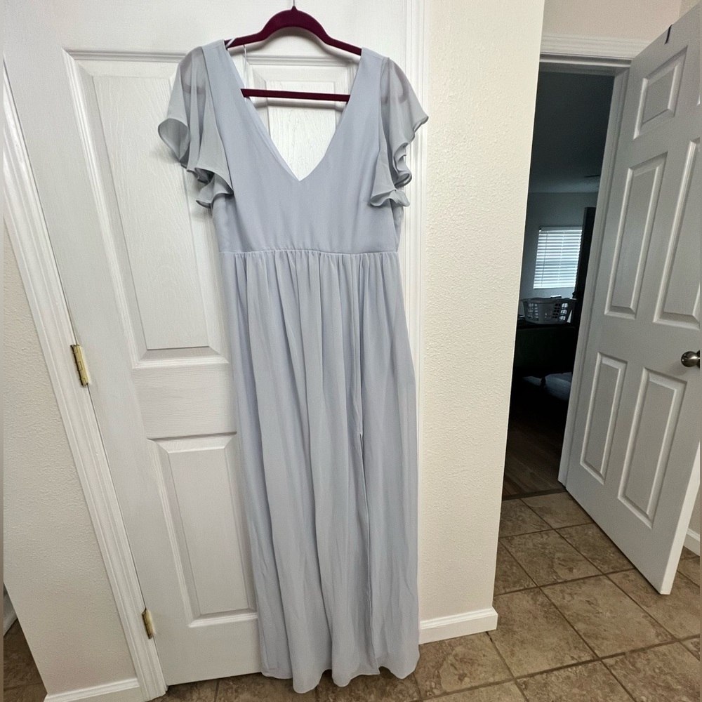 Elegant Light Blue Maxi Dress